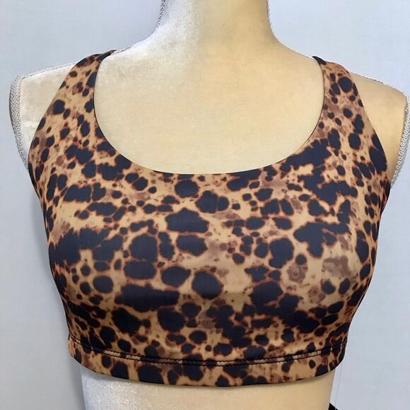 Onzie NWT Leopard Print Performance Sports Bra Women L - Picture 3 of 10